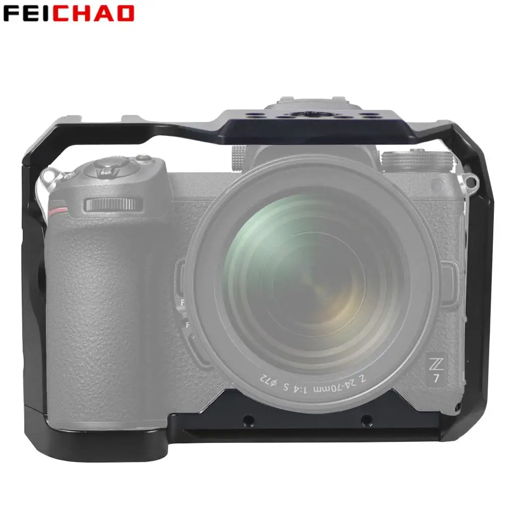 Z6II Z7II Camera Cage Rig Kit Aluminum 3/8 1/4 Screw Mount for Nikon Z5 Z6 Z6II Z7II Cold Shoe for Arca-Swiss Tripod Head Holder