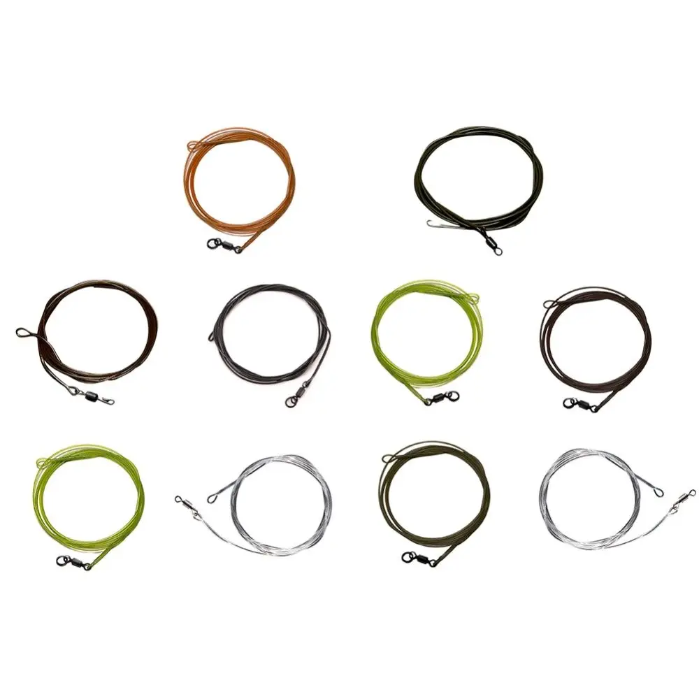 

1M Carp Fishing Free Lead Leader Line Braided/Fluorocarbon/Nylon With Spinner QC Swivel Lead Core Leader Hooklink Line