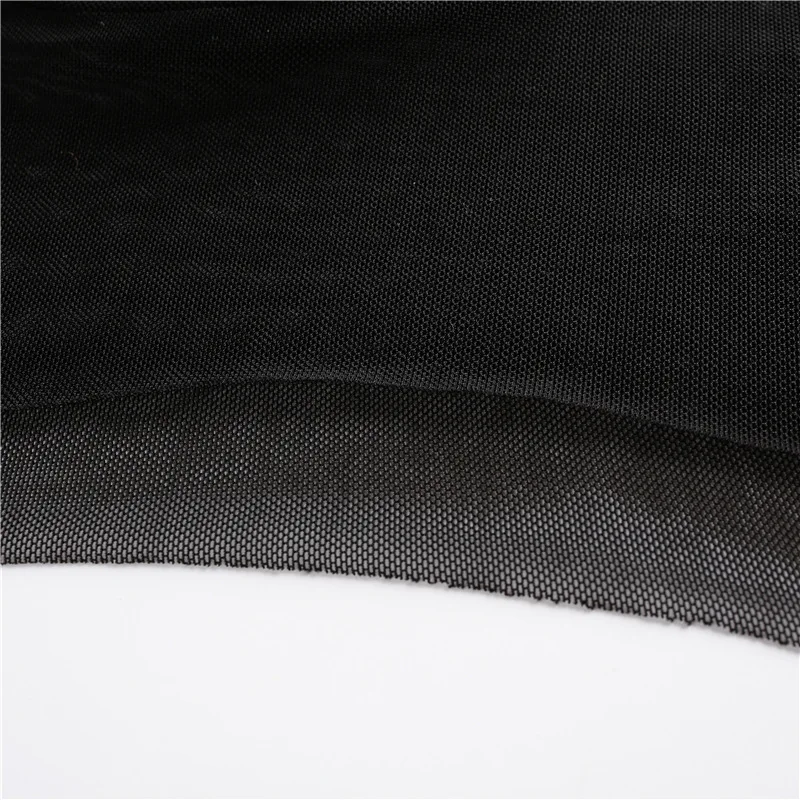 Sexy Women Crop Top Mesh Sleeve T-Shirt Sexy Tops Hollow Out Transparent Tops Ladies T Shirt Black Top Casual T-shirt744_voghion.com