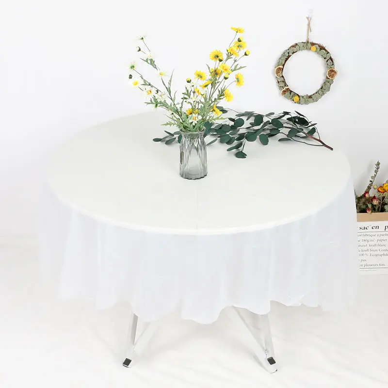 84inch Round Tablecloth Reusable PVEA BPA Free Plastic Dining Table Cover Cloth for Parties Picnic Camping Outdoor Disposable table cloth,disposable tablecloth
