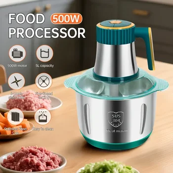 2L3L5LElectric Meat Grinder 304 Stainless Steel Multifunctional Vegetable Slicer Chopper Mincer Baby Food Processor 220V EU Plug 1