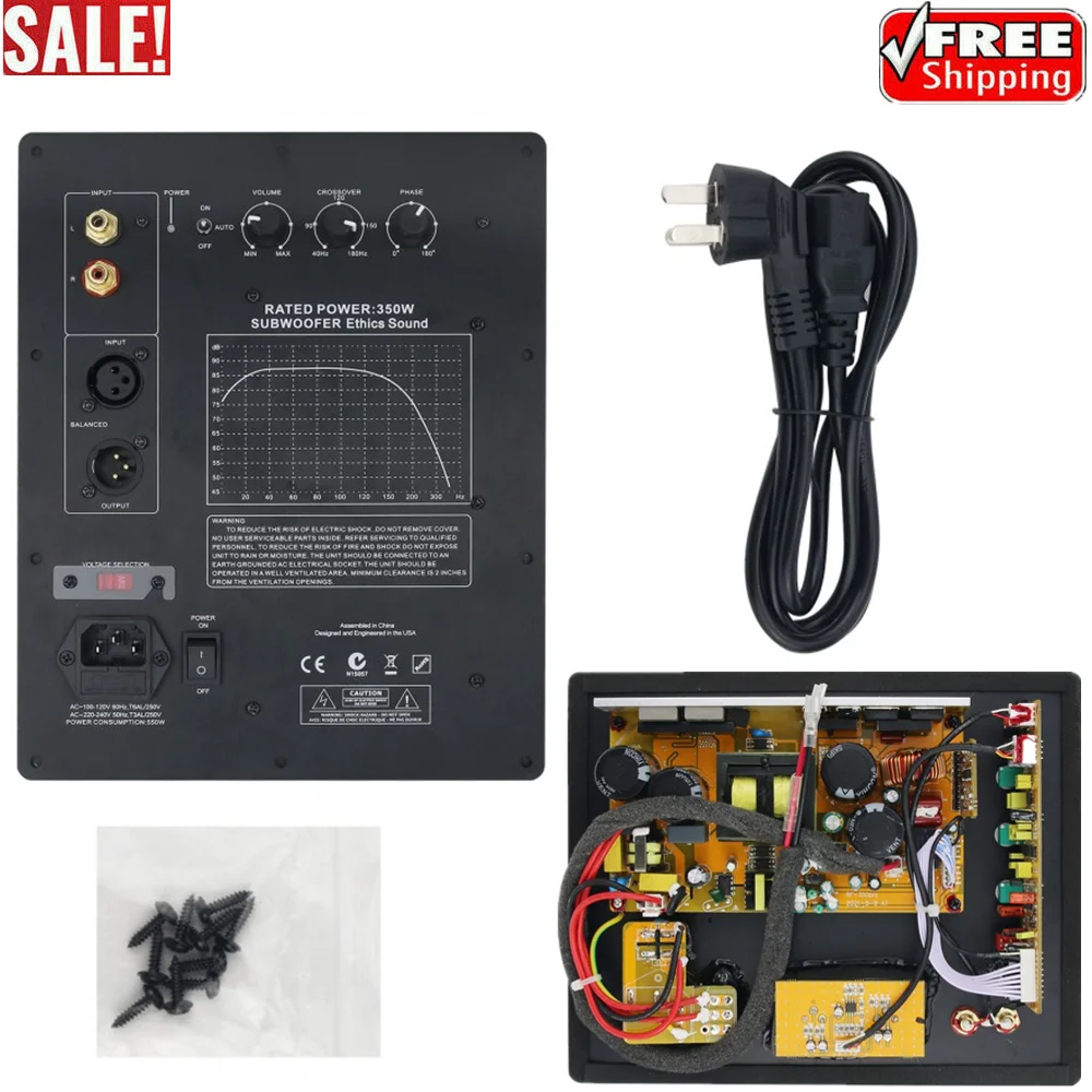

Панель усилителя сабвуфера, пластина усилителя, этический звук 350 Вт для закрытого и фазового инвертированного