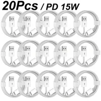 10/15Pcs USB A Data Charger Cable for iPhone 14 13 11 12 Pro Max XR 7 8 Plus PD 15W Fast Charging Cable Boxed