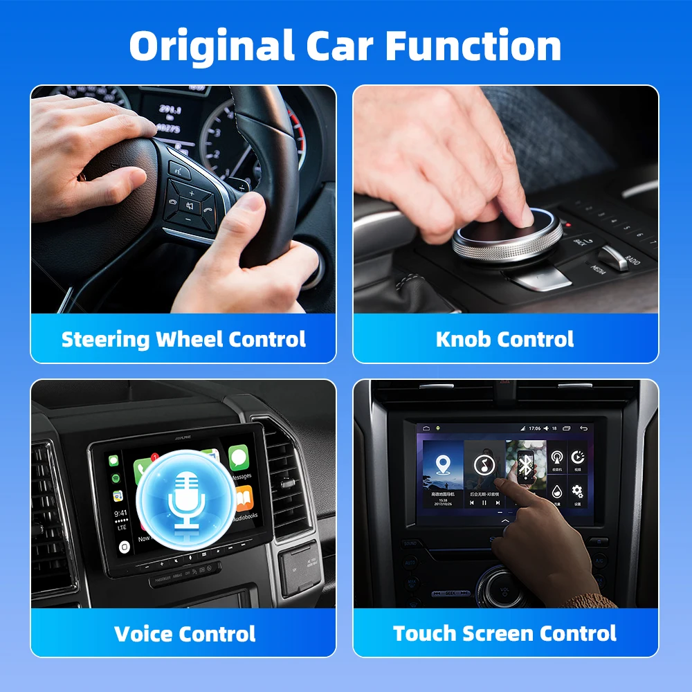 2025 2in1 Wireless Carplay&Android Auto Box 2in1 Wired to Wireless Dongle Automatic Connect Adapter Bluetooth Plug&Play Mini Box