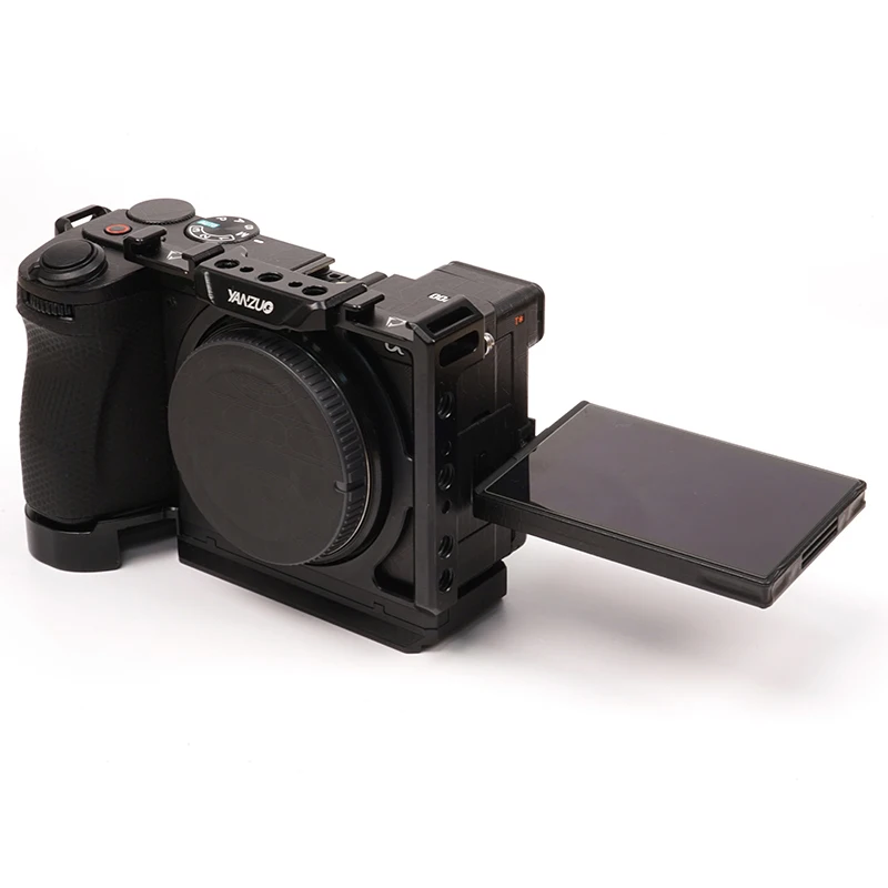 Foto4easy A6700 Cage Pour Appareil Photo Sony A6700, Plaque De Dégagement Rapide Pour Arca-Swiss, Trous De Vis De 6,35 Mm Et Support De Griffe Pour Accessoires