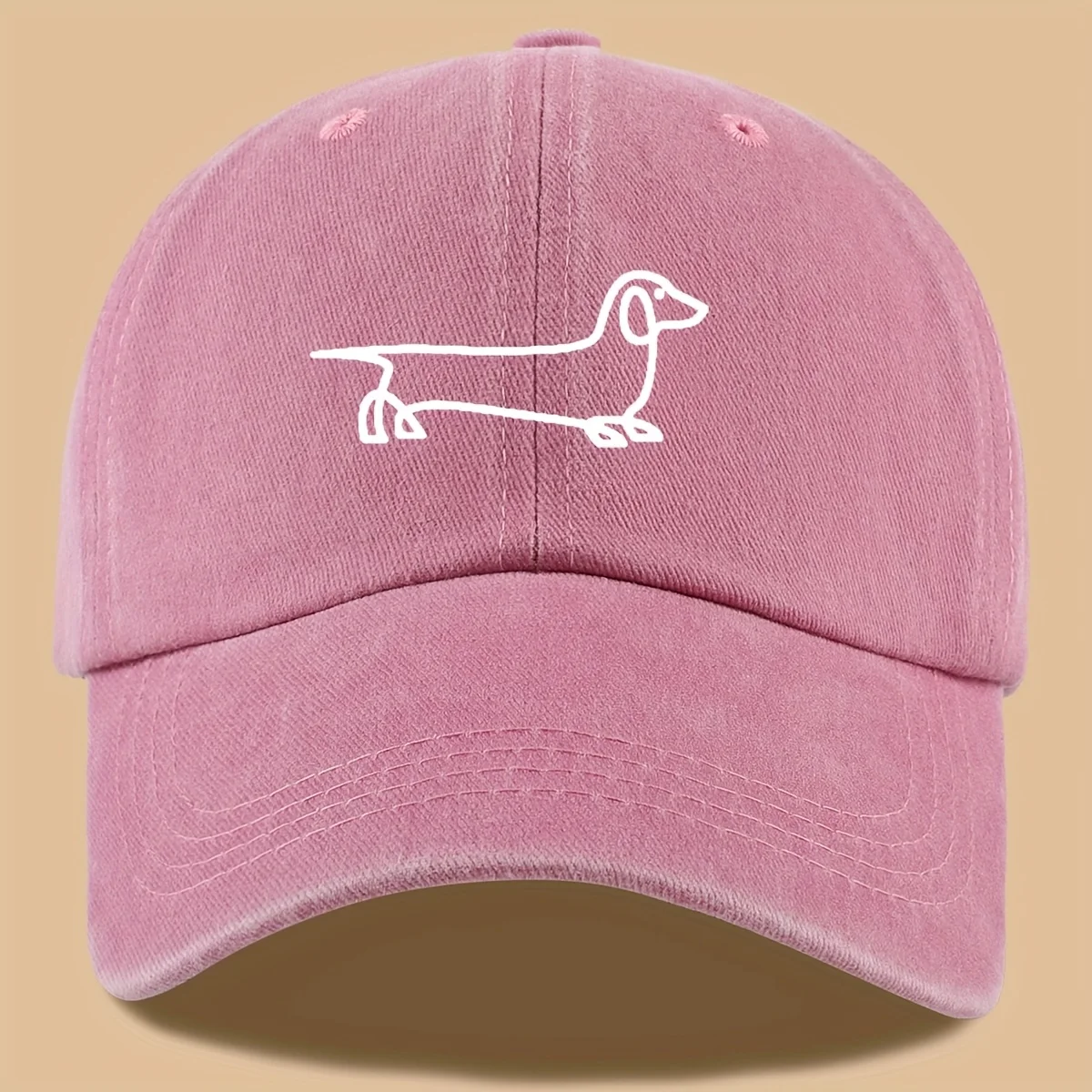 dachshund-dog-print-baseball-cap-adjustable-outdoor-travel-hat