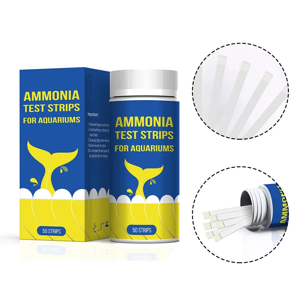 50Pc Ammoniak Stickstoff Schnelle Wasser Qualität Test Streifen Papier Kit Für Süßwasser Salzwasser Aquarium Für Aquarium Professionelle – Detail 11
