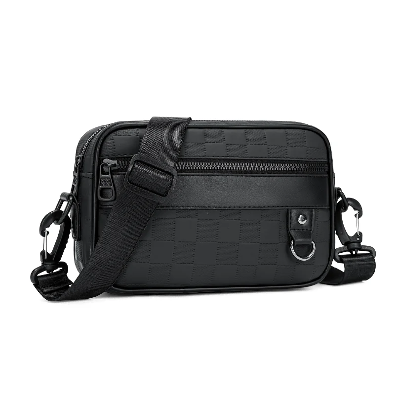Men's PU Leather Soft Crossbody Bag with Adjustable Strap for Multi-Functional Daily Use