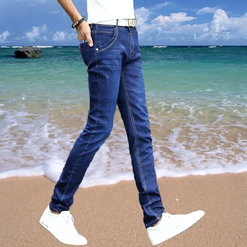 Blue striped jeans