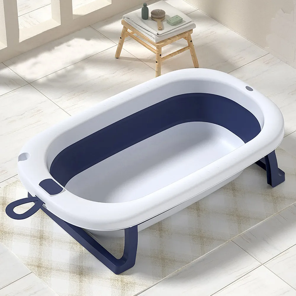 Real-time Temperature Folding Silicone Baby Take A Bath Bathtub Non-Slip Foot Bath Bucket Folding Bathroom With Temperature Sens