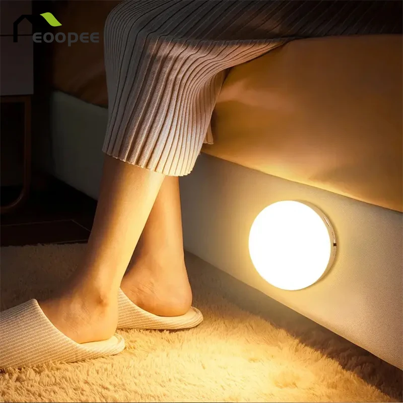 LED Night Light Motion Sensor Light USB Rechargeable Kitchen Bedroom Magnetic Base Wall Stairs Lighting Night Lamp led night light