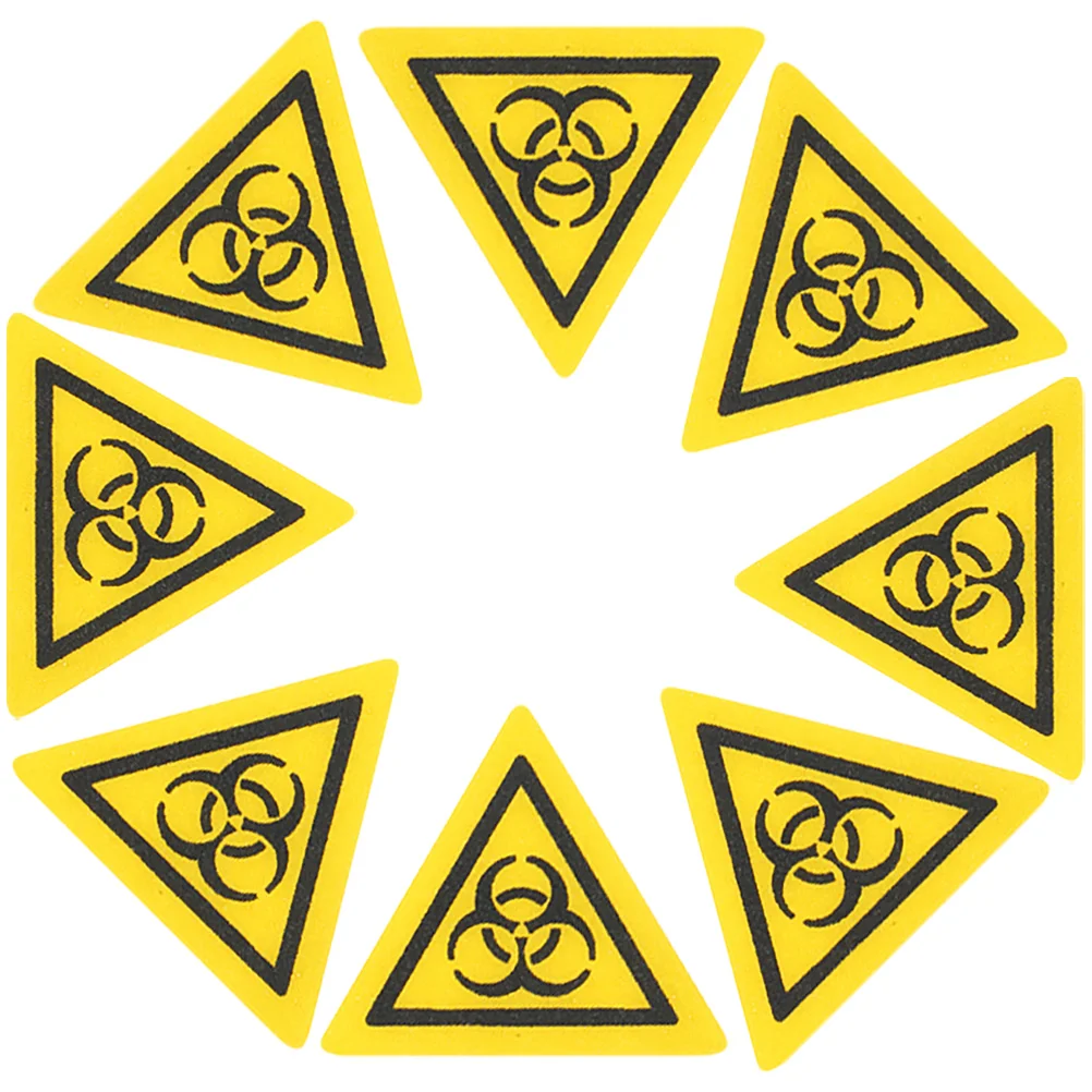 

8 Pcs Biosafety Sign Caution Stickers Warning Infection For Laboratory Triangle Decals Biological Hazard Risk Labs Label