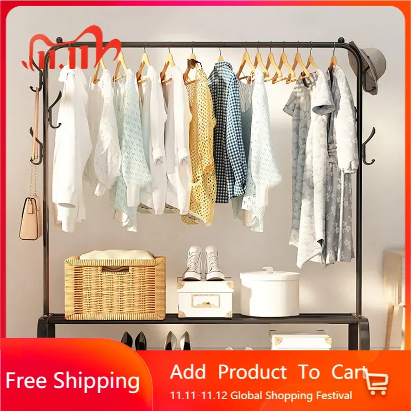 Space Saving Coat Rack Clothes Rack Drying Clothes Rack Floor Hanger Clothing Cabinet Clothes Organizer Entrance Furniture HY