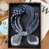 Luxury Polka Dot Silk Square Scarf Women Hijab Hair Bands Neckerchief Female Satin Shawl Ribbon Headband Fashion Wraps Bandana 4