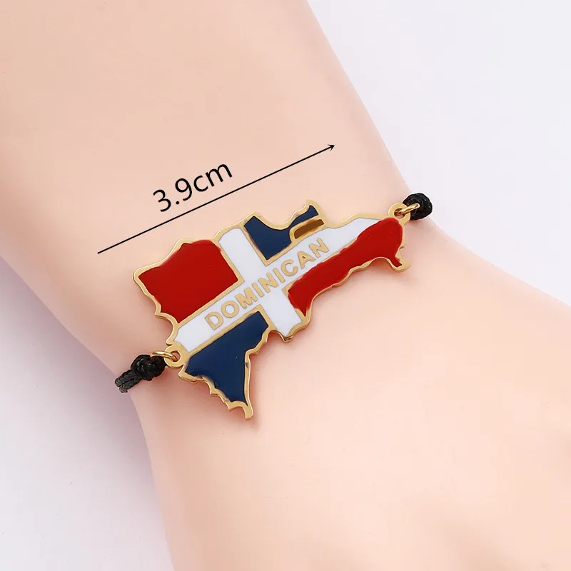 Dominican Map Flag Bracelet Dominicans Country Jewelry 2