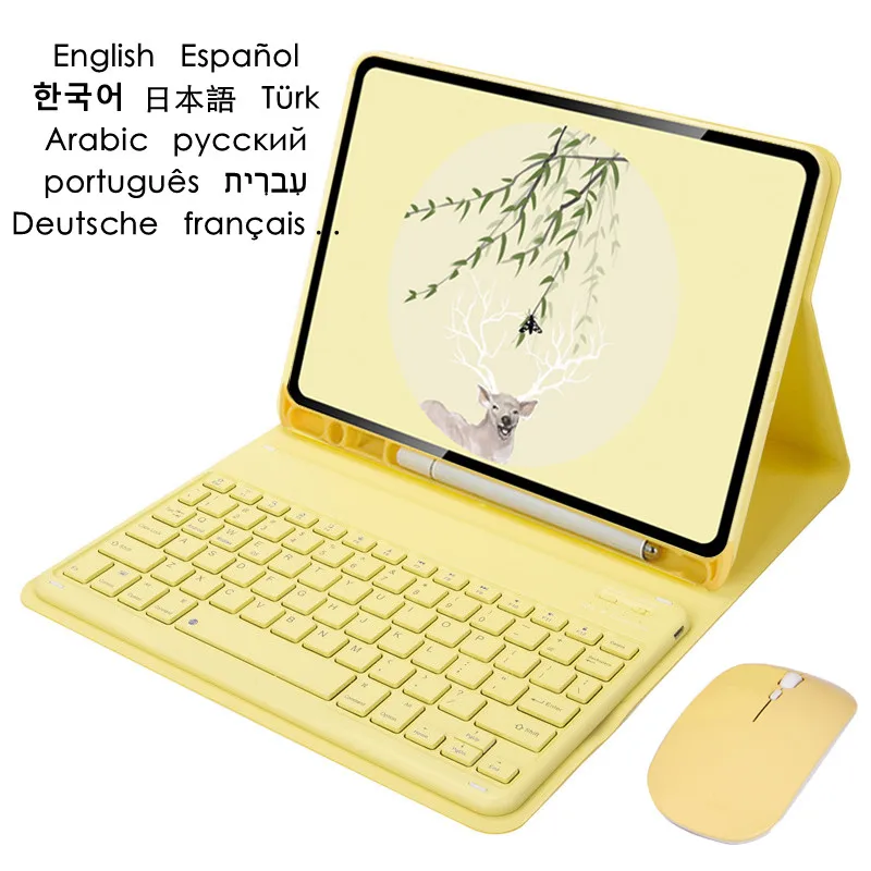 Capa de Teclado para Ipad Capa do Tablet Francês Árabe Português Espanhol 7ª 8ª 9ª Geração 10.2 2023 10 2