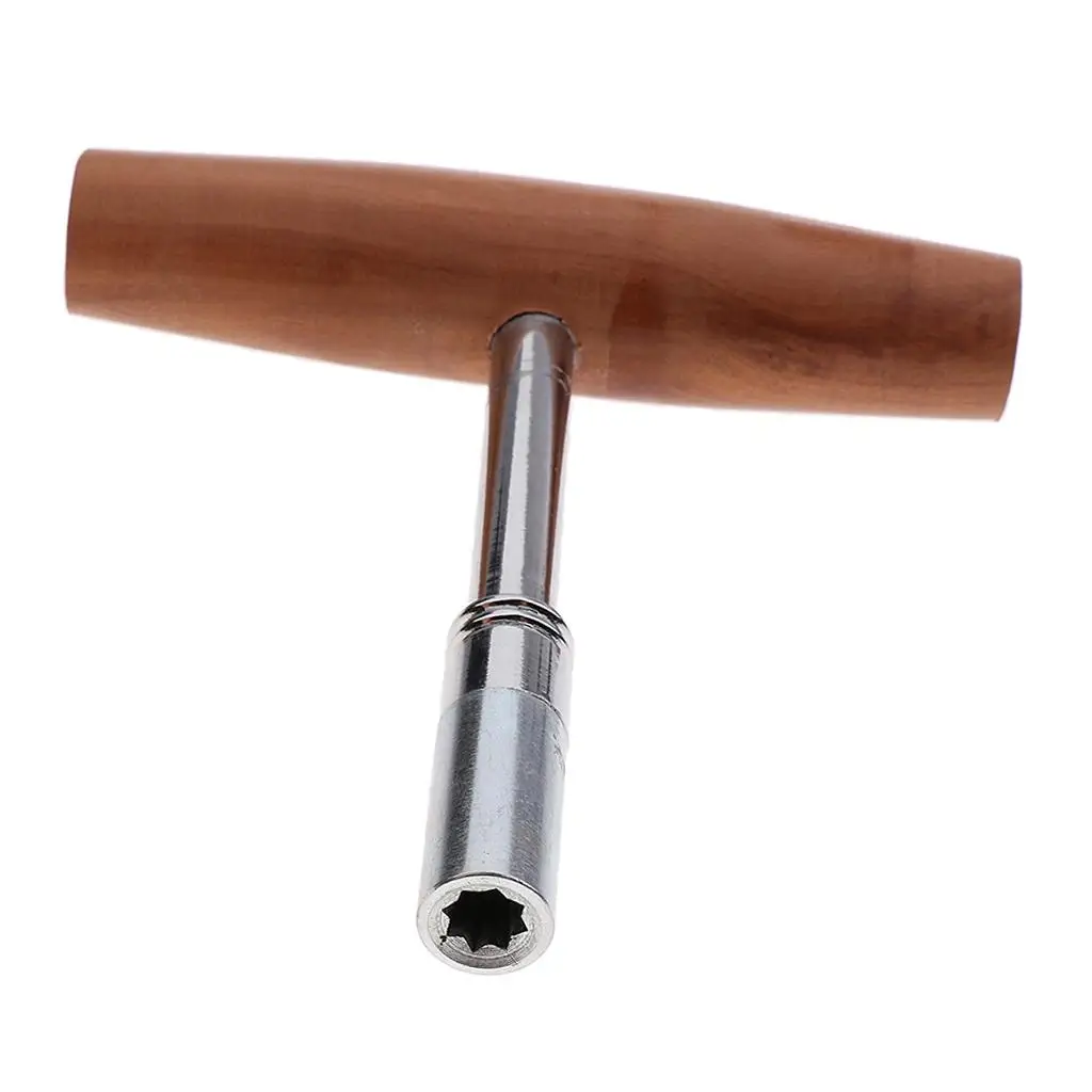 Tooyful Professional Piano Tuning Tool T Shaped Wrench Spanner with Wood Handle for Piano Parts Accessories piano tuning tools piano tuning tools kit
