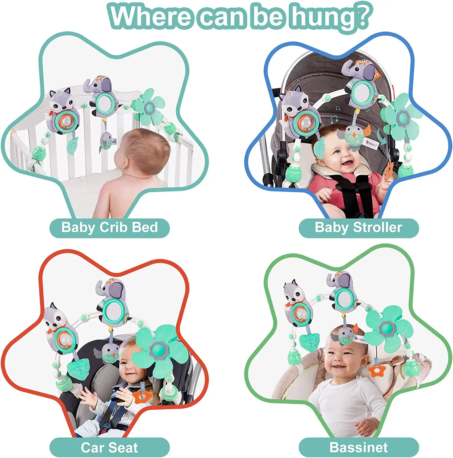 Baby Stroller Rattle Toys Gift Baby Infant Newborn Toys for Toddlers Car Seat for Crib Developing Motor Skills Baby Toys Baby Rattle Toys Ball Rattle Toy