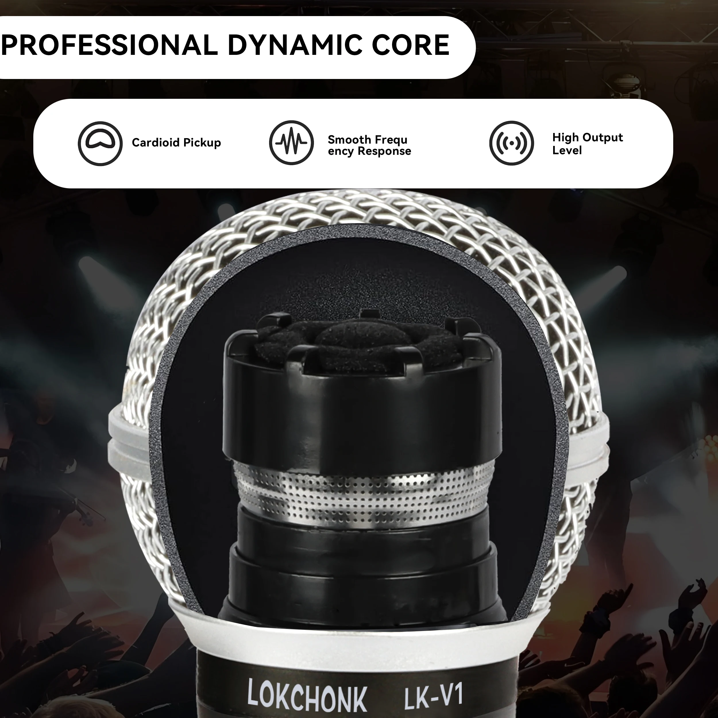 Lokchonk Dynamic Cardioid Vocal Microphone for Singing, Stage, Studio, and Karaoke