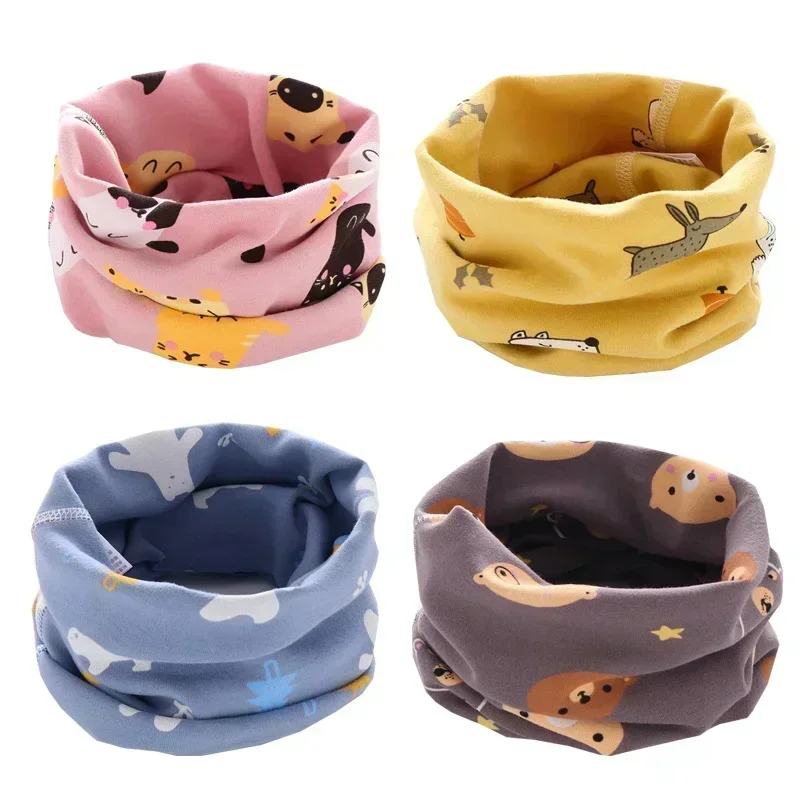 Winter Children Warmer Neck Scarf for Kids Boys Girls Neckerchief Cute Baby Cartoon Scarf Soft Neck Collar Children&acute;s Scarves