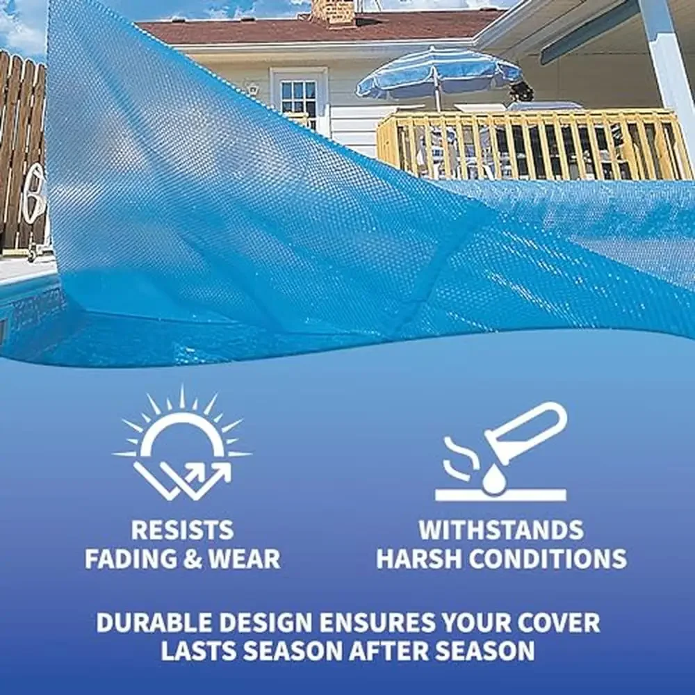 12-mil Rectangular Solar Blanket In-Ground Pools 20x40 Solar Heat Retention Insulation Passive Heating Pool Water Evaporation