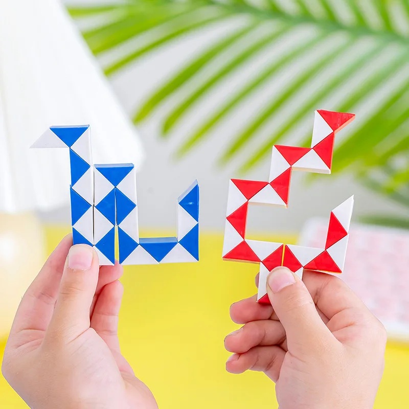 Educational Toy 6 Pcs Folding Magic Snake Ruler Puzzle Antistress Cube Kids Birthday Party Favors 21CM