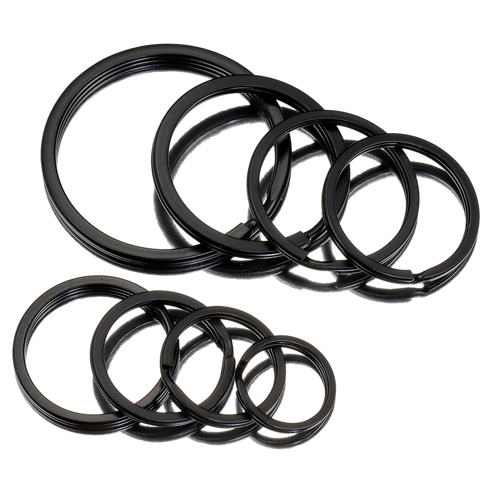 20 Pièces/lot Porte-clés En Métal Vierge Porte-clés 25 28 30 32 35mm Anneau Fendu Noir Porte-clés Porte-clés Anneaux Bricolage Porte-clés Accessoires