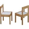 3 Piece Solid Rubberwood Table and Chairs Set with Natural Finish, Rounded Edges and Corners, and Wipeable Dry Erase Surface 5