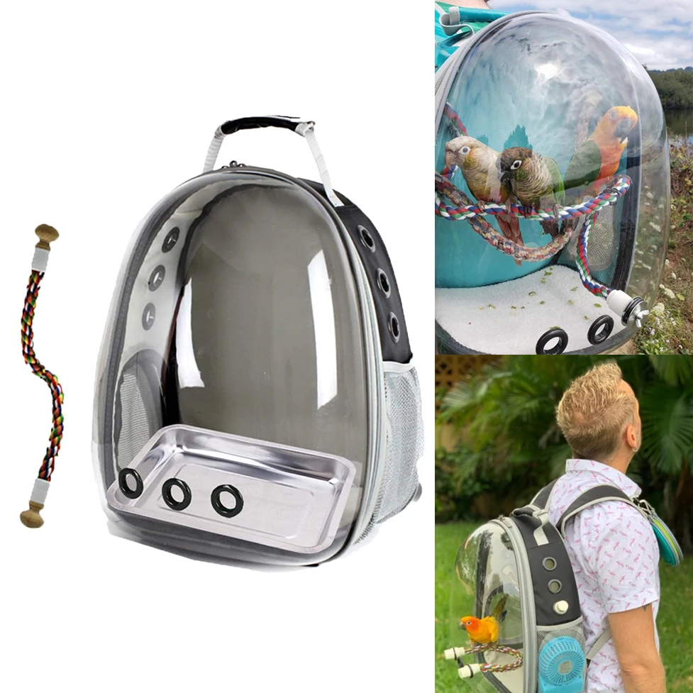 PetBirdCarrierBackpackCageforBirdSmallPetsTravelBackpackwith