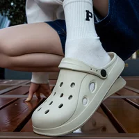 Women Clogs Summer Women Sandals Thick Bottom Home Slides Soft EVA Dry Wedges Platform Garden Shoes Beach Sandals Home Slippers 2