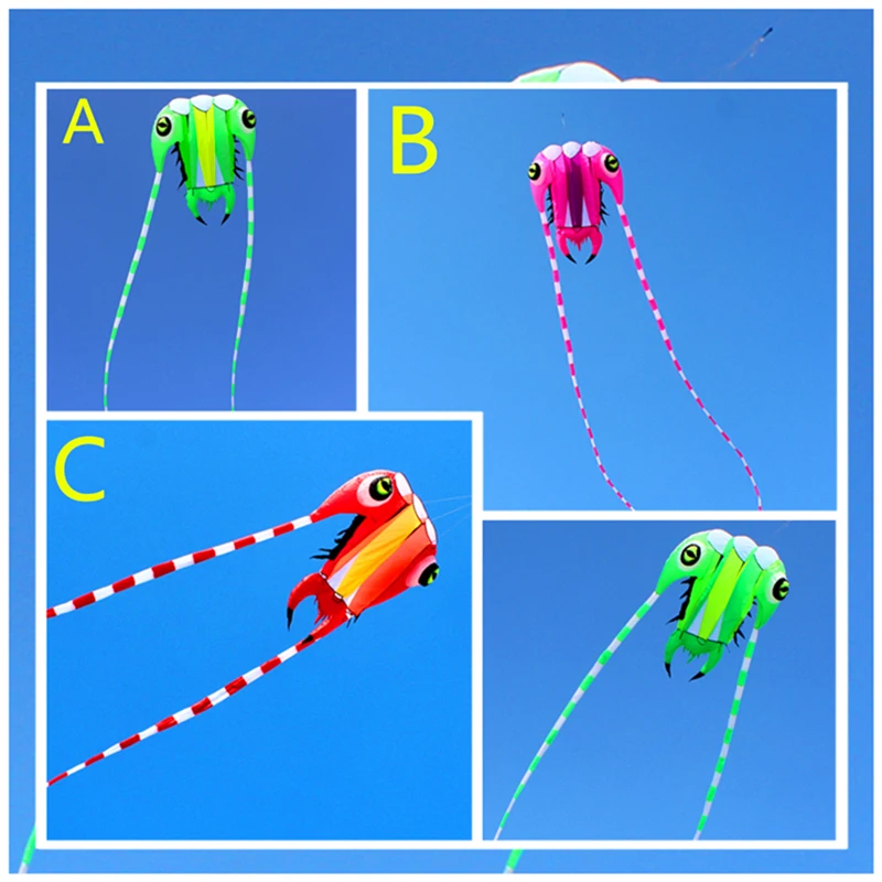 free shipping new trilobites kite nylon kite leash outdoor toys flying inflatable octopus kites for adults tadpoles