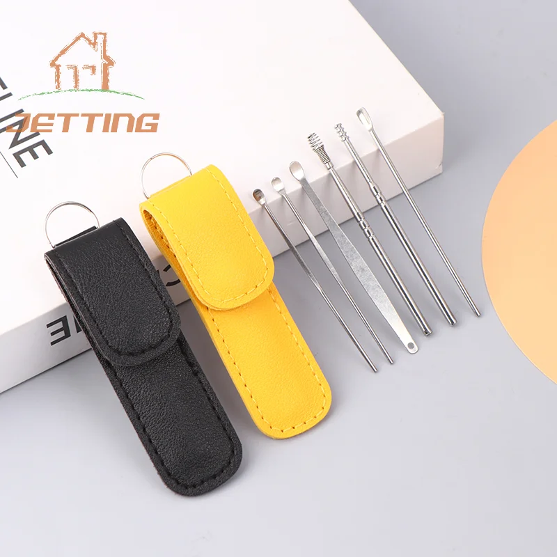 

Ухочистка из нержавеющей стали, ухочистка, ложка, ухочистка, набор инструментов для удаления ушного воска, ухочистка для детей и взрослых, 6 шт., набор для ухода за ушами