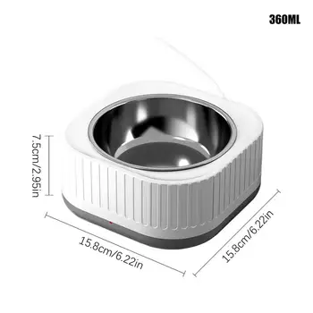 Pet Heated Water Bowl 35-40 Cat Dog Thermostatic Heating Water Dispenser with Removable Bowl Pet Drinking Supplies for Cold 6