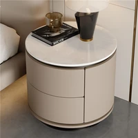 Tables De Chevet esthétiques modernes De luxe Simple nordique Tables De Chevet rondes délicatesse Table créative De Chevet meubles De chambre 5