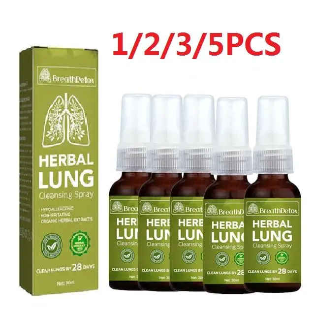 Nasal Spray Herbal Lung Drops Herbal Oral Spray Smoking Cessation Spray 30ML for Lung Herbal Cleanser Smokers Clear Nasal Mist Anti Snoring Congestion Relieves Dry Throat Breath