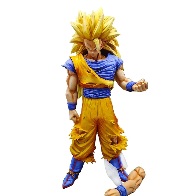 32CM Dragon Ball Z Son Goku SSJ3 Figure Replaceable Arm Super Saiyan 3 Goku  Action Figures