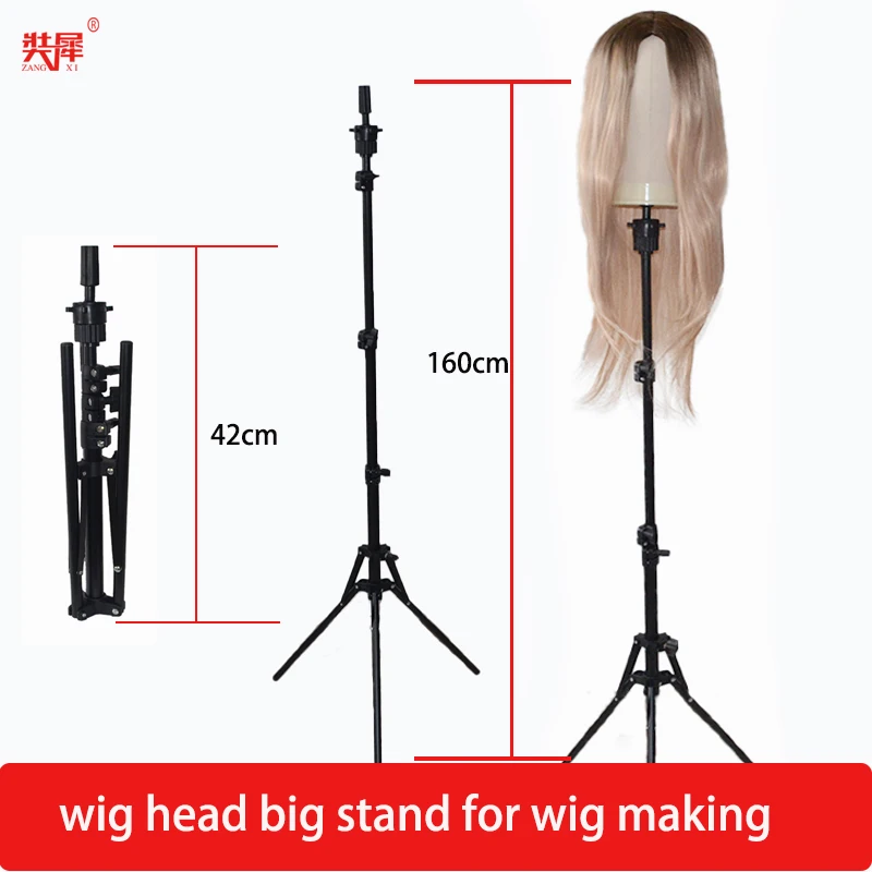 New Foldable Wig Stand Tripod With Mannequin Canvas Block Head Display  Styling Manikin Doll Head Training Wig Head Free T Pins - AliExpress