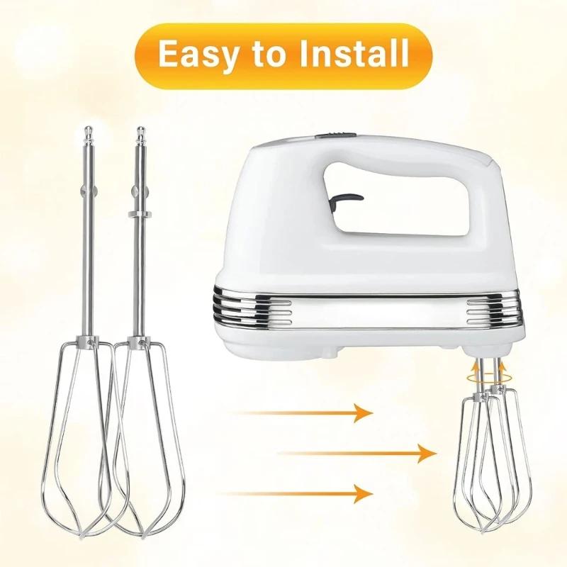Electric Food Mixer Heads Handheld Eggs Beater Heads Stainless Steel Eggs Mixer Accessories Beater Part Set of 2
