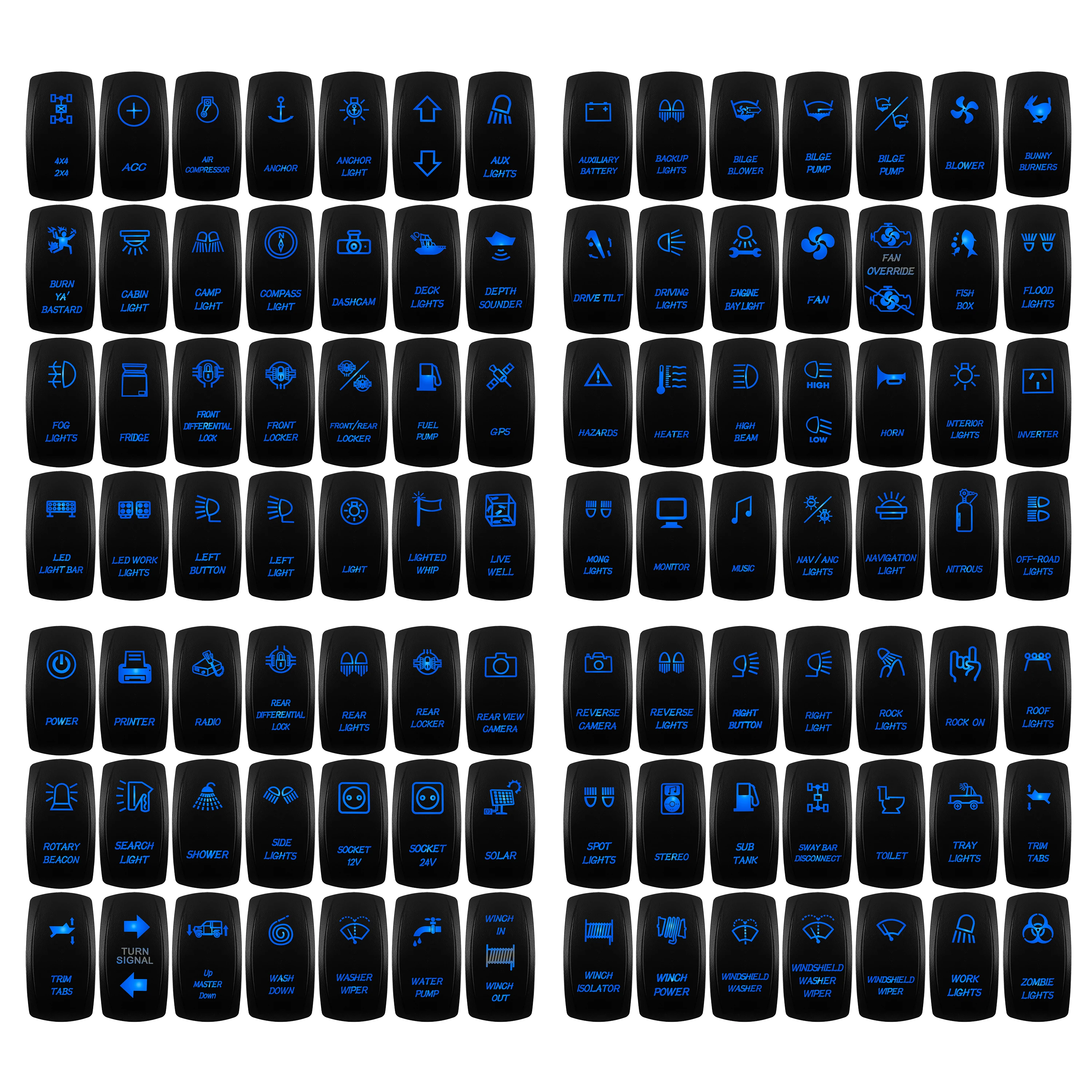 12V-24V-Blue-Led-Marine-Rocker-Switch-ON-OFF-ON-OFF-ON-Momentary ...