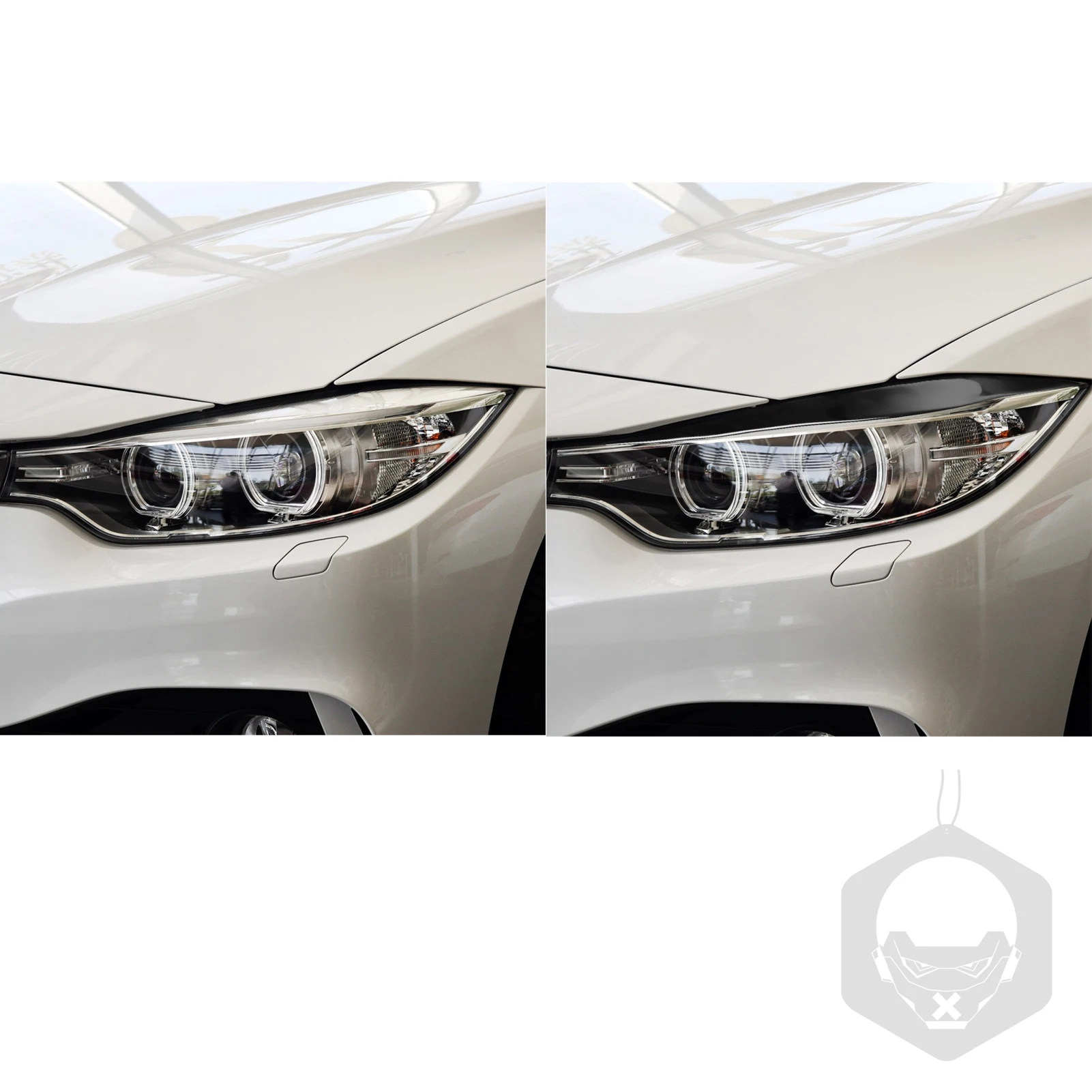 자동차 헤드 라이트 눈썹 눈꺼풀 피아노 블랙 스티커 BMW F32/F33/F36 4 시리즈 F80 M3 F82/F83 M4 광택 자동차 인테리어 부품