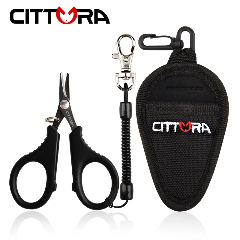 CITTURA Fishing Scissors Cutting Braided Line Ring Opening Tip Multi