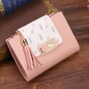 Fashion Women's Wallets Tassel Short Wallet for Woman Mini Coin Purse Ladies Clutch Small Wallet Female Pu Leather Card Holder 1