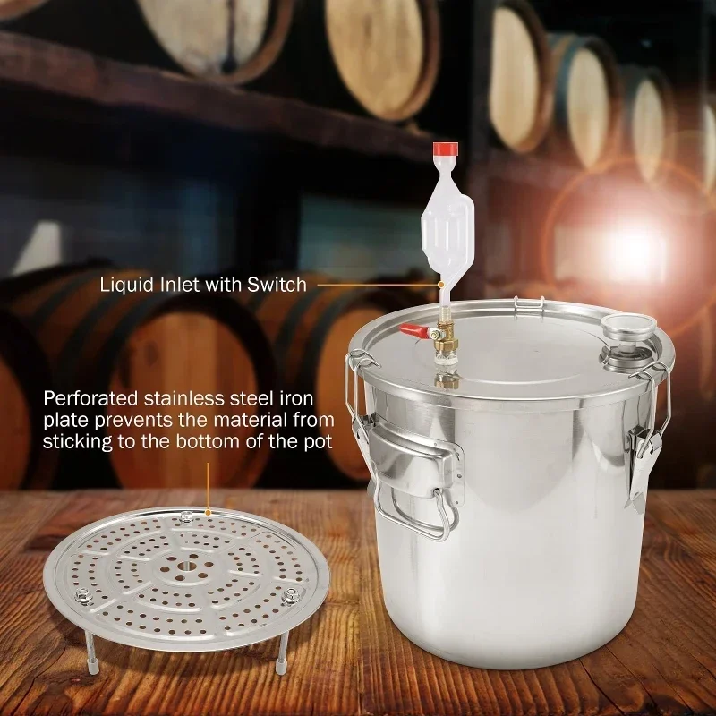 22L Alcohol Brewing Distiller DIY Moonshine Apparatus Still Whisky Beer Brandy Home Brew Water Wine Essential Oil Brewing Kit