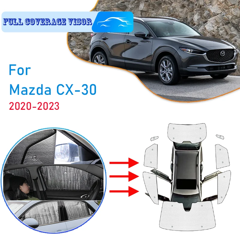 

Автомобильные солнцезащитные очки с полным покрытием для Mazda CX-30 CX30 CX 30 2023 2022 2021 2020, солнцезащитный козырек на лобовое стекло автомобиля, защита от УФ-лучей