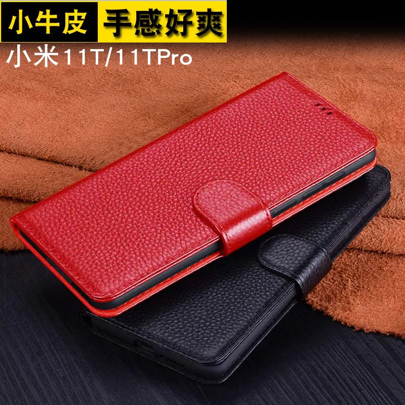 

New Luxury Genuine Leather Phone Cover Kickstand Holster Case For Xiami Mi 11t Pro Phone Cases Protective Full Funda