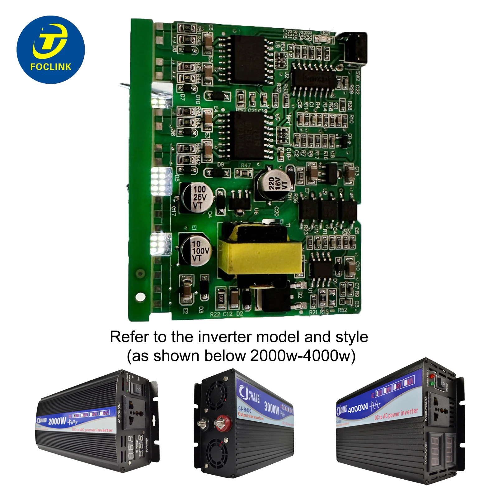 Inversor Acessórios 2000w 3000w 4000w dc 12v72v para ac 110v 220v Inversor Driver Placa de Alimentação Módulo Unidade Núcleo Transformador