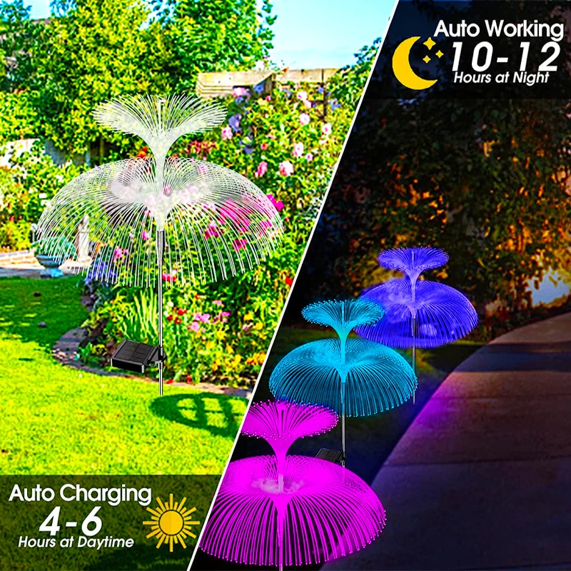 Solar Double Jellyfish Pathway Lights LED Garden Decor