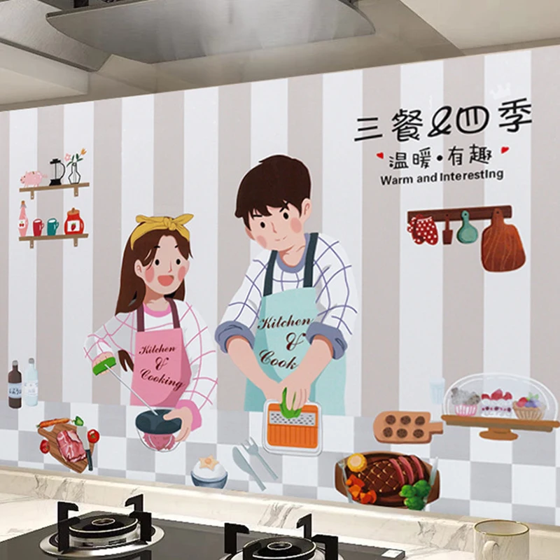 Kitchen Self Adhesive Oil-proof Wall Stickers High Temperature Foil Kitchen Cabinet Sticker Oil Proof Waterproof Wallpaper 1 Pc wall stickers,self adhesive stickers,waterproof tape,self adhesive wallpaper,vinyl wallpaper,kitchen wall sticker,adhesive wallpaper,oil proof film,waterproof wall tape