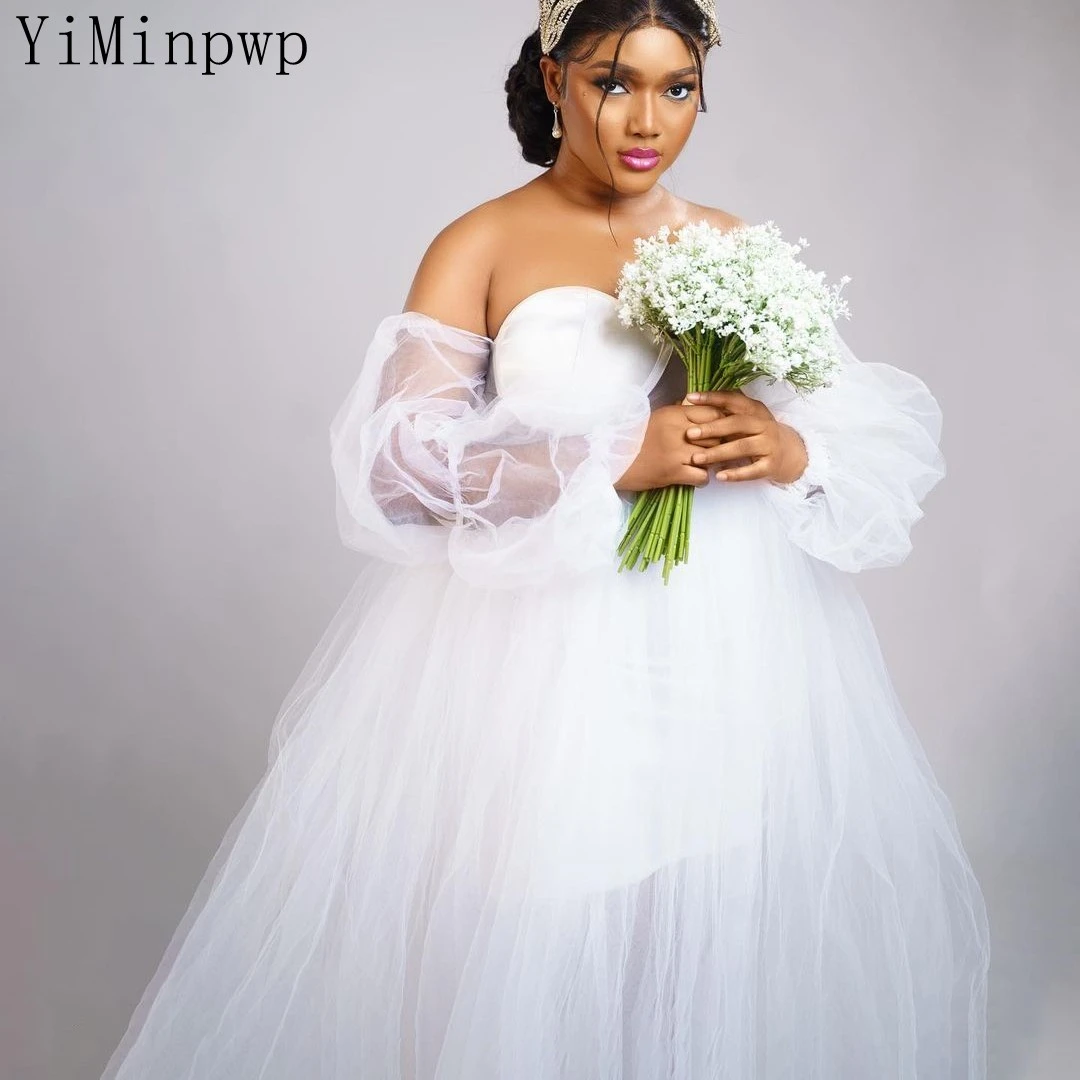 White Bride Robes Bridal Shower Dresses Wedding Gowns Off Shoulder Long