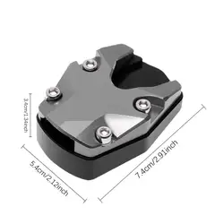 Enhanced Motorcycle Kickstand Stability Plate - Anti - Sinking Foot Support Accessory (Silver)